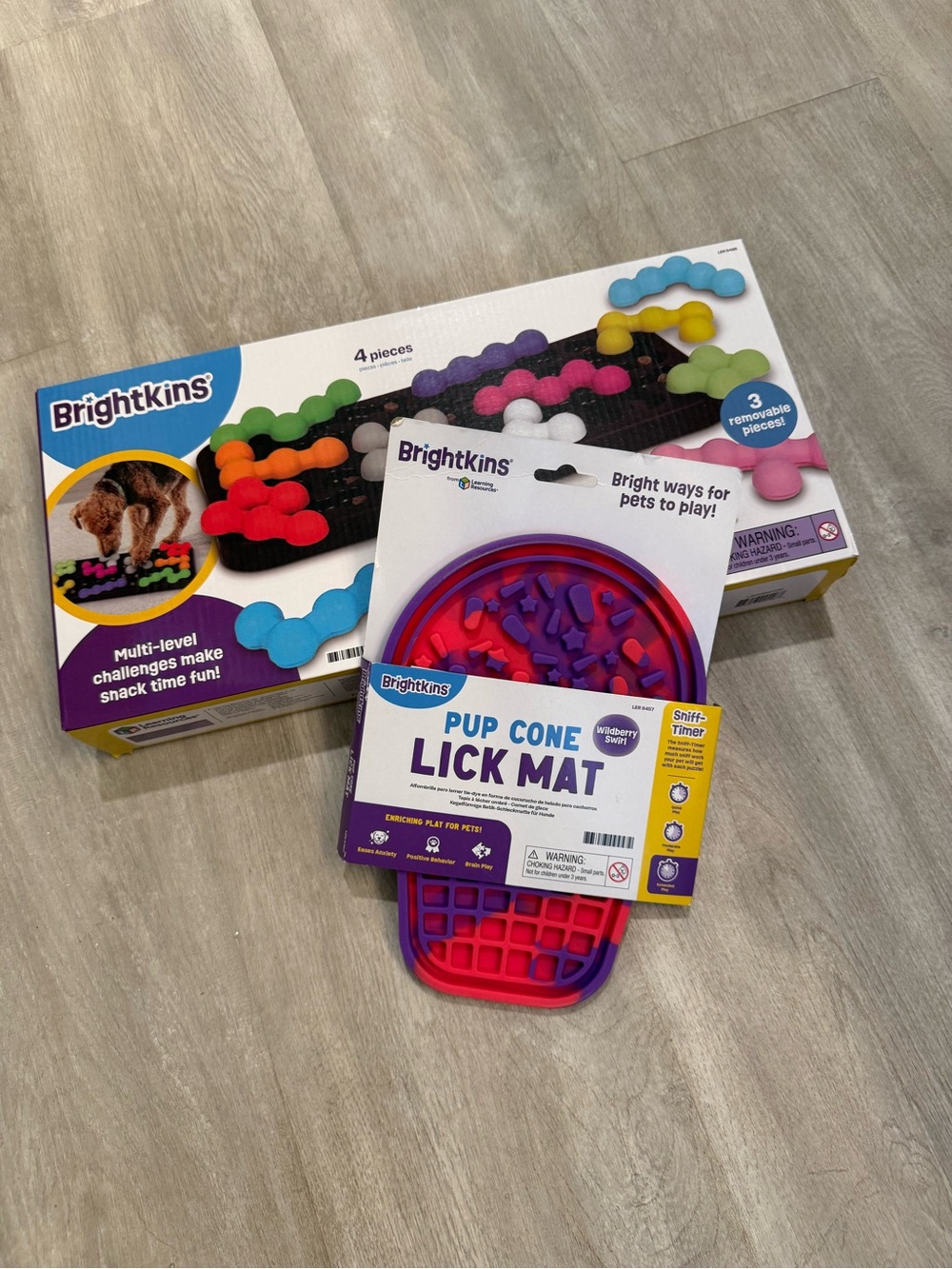 NWT Brighkins Brightkins Pup Cone Lick Mat and Kanoodle Dog Edition Puzzle